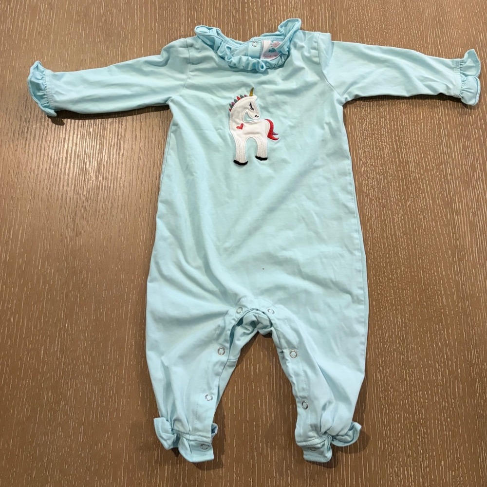 Stitchy Fish Baby 18 Months Unicorn Queen Romper, Blue Onsie